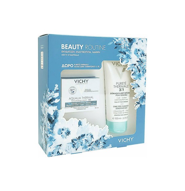 Beauty Routine Aqualia Thermal Cream-Gel ενυδατική κρέμα-τζελ 50ml & Purete Thermale γαλάκτωμα καθαρισμού 3in1 100ml
