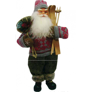 Standing Santa Claus with Skis 30cm