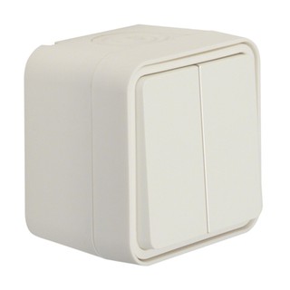 Cubyko IP55 Complete Wall Mounted Switch 2P White 