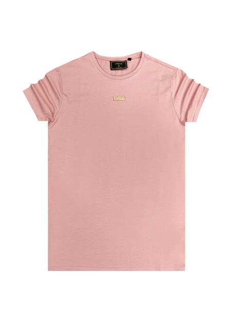 Siksilk pink gold badge muscle fit t-shirt ss-20003