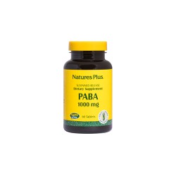 Natures Plus Paba Para-Aminobenzolic Acid 1000mg Essential for Protein Metabolism & Folic Acid Production 60 Tablets
