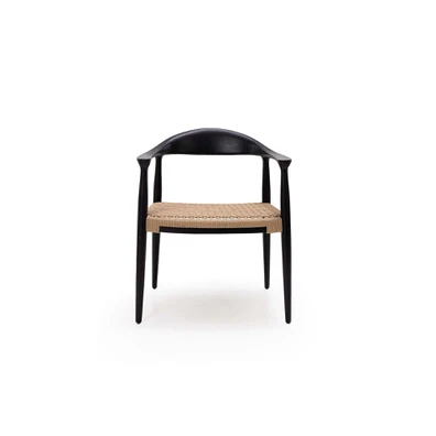 Καρέκλα Τραπεζαρίας με Μπράτσα Kels Black (63x53x7