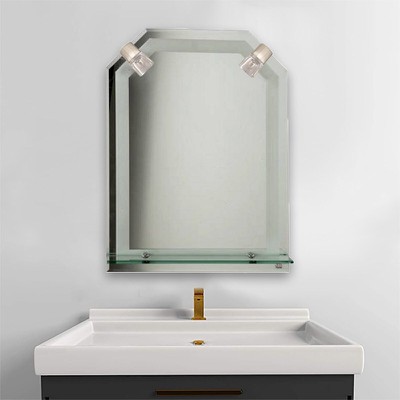 Bathroom Mirror 55Χ80 with 2 lights and shelf