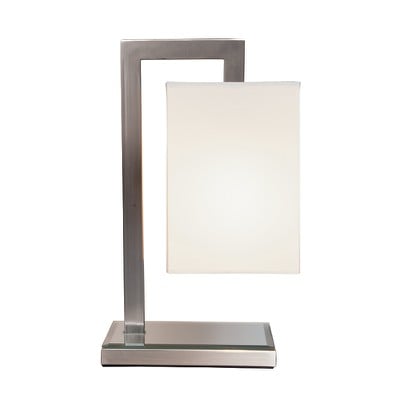 Table Lamp Nickel Satine White Shade