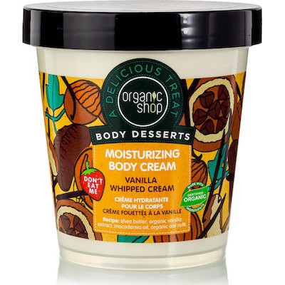 ORGANIC SHOP Body Desserts Vanilla Whipped Cream Βανίλια Σαντιγύ Ενυδατική Κρέμα Σώματος 450ml