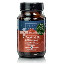 Terranova Vitamin D3 2000IU Complex (50μg), 50 caps 