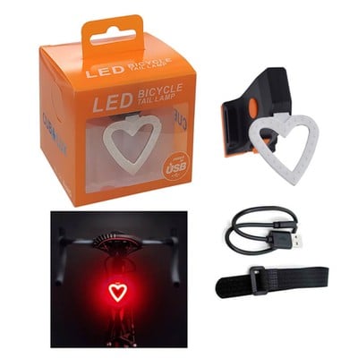 Rear Bicycle Led Lamp Heart Shape With Programs