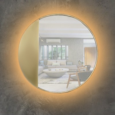 Round wall mirror with led Φ60 with gold steel sla