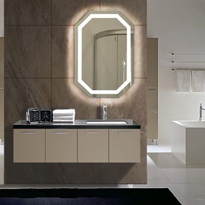 Bathroom mirror octagonal 70X90 with led lighting