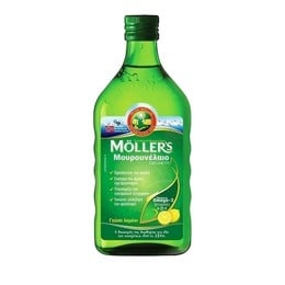 Mollers Cod Liver Oil Natural , Μουρουνέλαιο με Γεύση Λεμόνι 250ml
