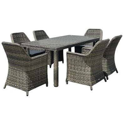 Esperia set Τραπεζαρία Κήπου Alu,wicker Grey Brown