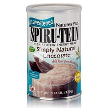 Natures Plus Spiru-Tein Simply Natural Chocolate Unsweetend - Φυσική Σοκολάτα, 370gr