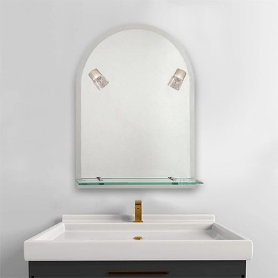 Bathroom Mirror 55Χ80 with 2 lights and shelf