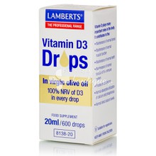 Lamberts Vitamin D3 Drops - Ανοσοποιητικό, 20ml (8138-20)