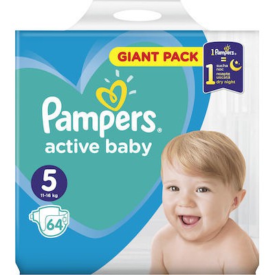 Pampers Active Baby Giant Box No 5 (11-16kg) 64 Τε