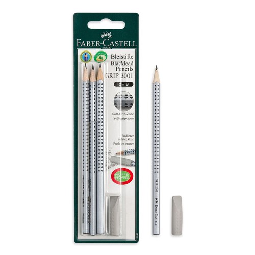Lapsa Me Gomë Gri "Faber - Castell" 4 Copë