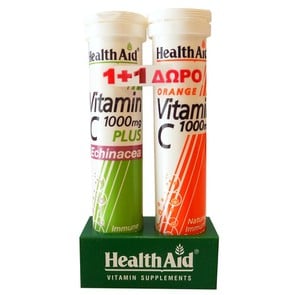 Health Aid 1+1 ΔΩΡΟ! Vitamin C 1000mg plus Echinac