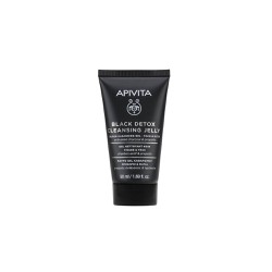 Apivita Black Detox Cleansing Jelly Μαύρο Gel Καθαρισμού Για Πρόσωπο & Μάτια 50ml