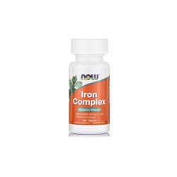 Now Iron Complex Essential Mineral Vegetarian Dietary Iron Supplement In Combination With Folic Acid 100 tablets