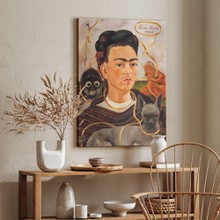 Frida kahlo portrait with small monkey