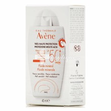 Avene Sun Mineral Fluid SPF50+ - Λεπτόρρευστη Αντηλιακή Προσώπου για το μη Ανεκτικό Δέρμα, 40ml