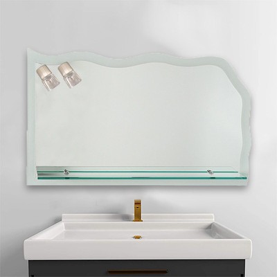Καθρέπτης μπάνιου τοίχου 80x60 με δύο φωτιστικά κι