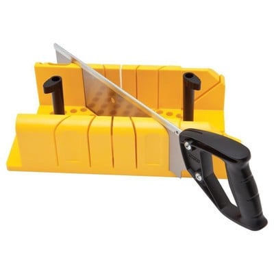 Plastic Yellow Miter Box With Drivers And Saw