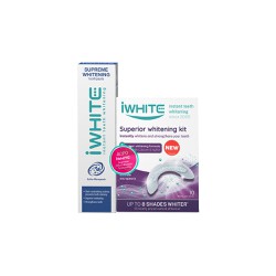 iWhite Promo Superior Whitening Kit Instant Teeth Whitening System 10 pieces + Gift Supreme Whitening Toothpaste Whitening Toothpaste 75ml