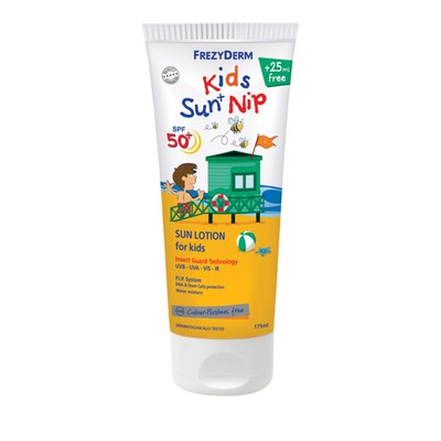 Frezyderm - Kids Sun and Nip SPF50+ Παιδικό Αντηλιακό με Εντομοαπώθηση 3+ ετών - 175ml