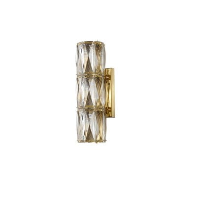 Wall Light 3xG9 Cylinder With Crystals Gold