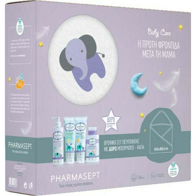 PHARMASEPT Baby Extra Sensitive Bath Εξαιρετικά Απαλό Αφρόλουτρο Για Σώμα & Μαλλιά 250ml + Micellar Water Βρεφικό Νερό Καθαρισμού 300ml + Extra calm Cream 150ml + Soothing Cream 150ml & Δώρο Μπουρνούζι-Κάπα
