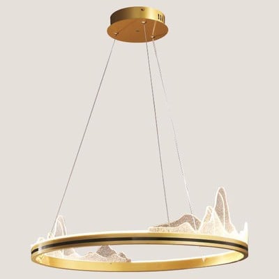 Pendant Light Led Gold With Glass 35W 3000K 2625Lm