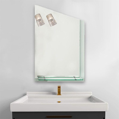 Καθρέπτης μπάνιου τοίχου 55x80 με δύο φωτιστικά κι