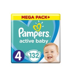 Pampers Active Baby Πάνες Μέγεθος 4 (Maxi) 9-14Kg 132 Πάνες