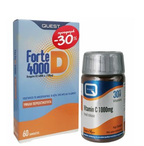 Quest Forte D3 4000iu, 60 Ταμπλέτες & Vitamin C 10