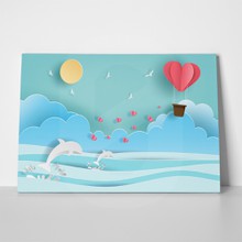 Paper art sea dolphins 1020125212 a