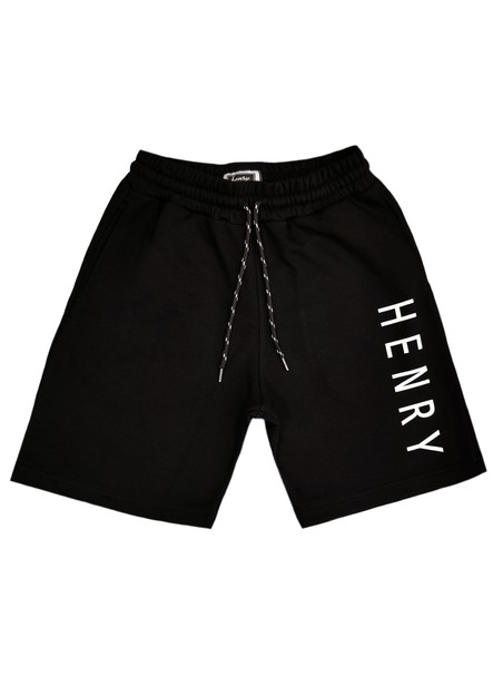 Henry clothig black big logo shorts