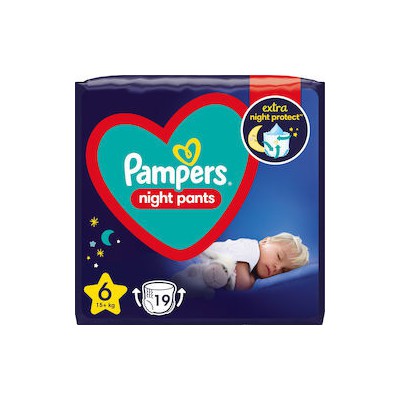 PAMPERS Night Pants Βρεφικές Πάνες Βρακάκι Νυκτός No.6 15Kg+ 19 Τεμάχια Value Pack  