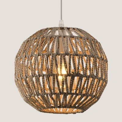 Pendant Light With Grey Rope 1Χε27 Ø25 5