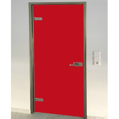 Γυάλινη πόρτα 10mm securit 80Χ210 κόκκινη με κάσα 