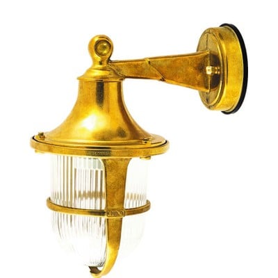 Brass Wall Light Height: 27cm Ε27 Ip64