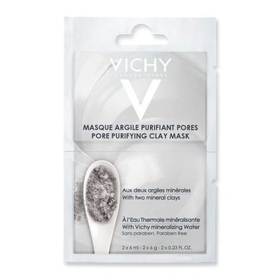 VICHY Pore Purifying Clay Mask With Two Mineral Clays Μάσκα Αργίλου Για Καθαρισμό & Σύσφιξη Των Πόρων, 2x6ml