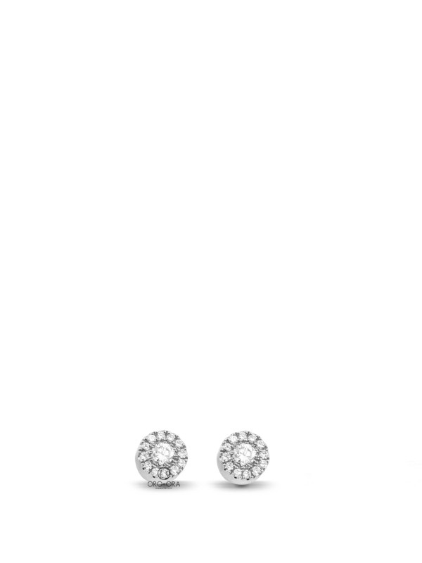 Σκουλαρίκια Λευκόχρυσα Κ18 με Διαμάντια