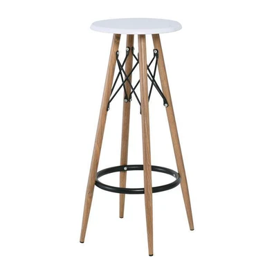 Σετ 4τμχ Σκαμπώ Bar Μεταλλικό Φυσικό/Άσπρο D.30cm 