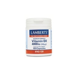 Lamberts Vitamin D3 4000iu 100mg Συμπλήρωμα Διατροφής Για Την Υγεία Οστών Δοντιών & Ανοσοποιητικού 120 κάψουλες
