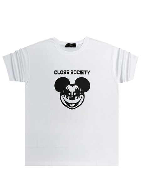 Clvse society white mickey mouse logo t-shirt