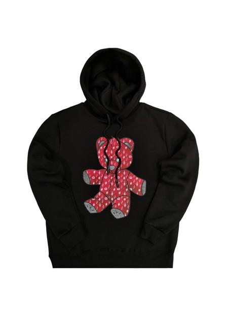 Magic bee red teddy hoodie- black wb21520