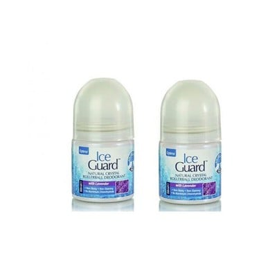 OPTIMA Ice Guard Natural Crystal With Lavender Deodorant Roll-On Αποσμητικό Με Άρωμα Λεβάντας -50% Στο 2ο Προϊόν, 2x50ml