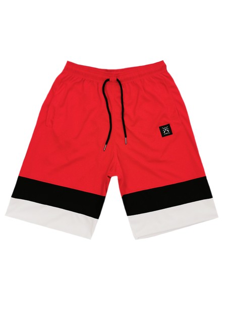 Vinyl art clothing red two-stripes shorts