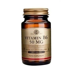 Solgar Vitamin B-6 50mg για Κατακράτηση Νερού & Νε